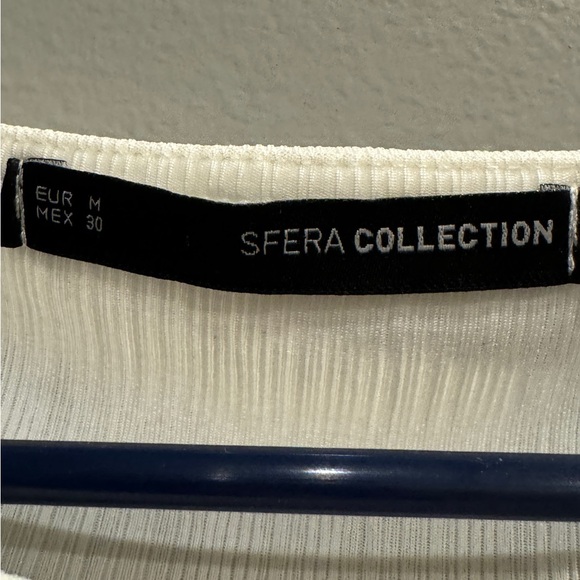 White Ruffled Sleeve Top - Picture 2 of 2